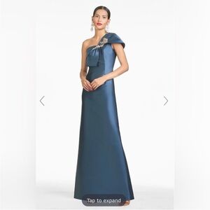 NWT Sachin + Babi Ines Gown in Steel Blue One Shoulder Column Gown sz 14